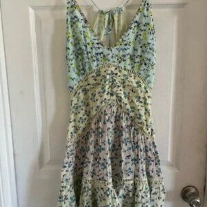 Tuckernuck Ash & Eden ruffle neck spring summer flowy tired floral mini dress